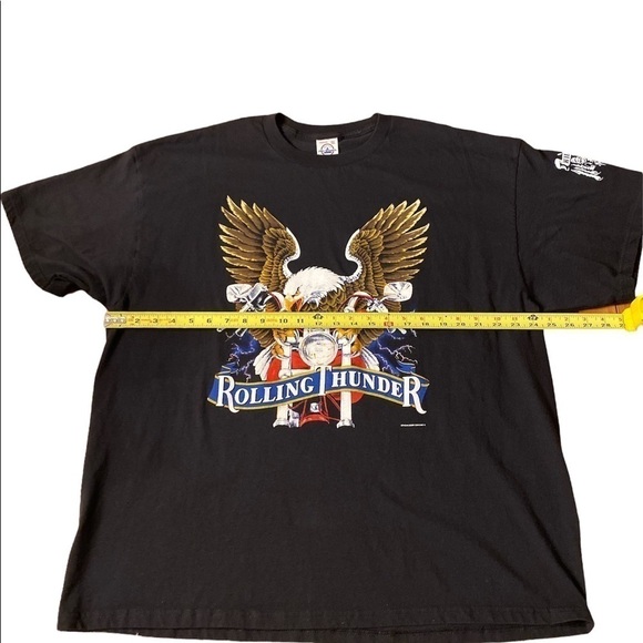🌟 Rolling Thunder Eagle Motorcycle Biker Black T Shirt 
Size 2XL. - Picture 3 of 8